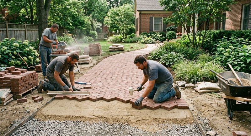 Brick Border Installation in Worcester, MA