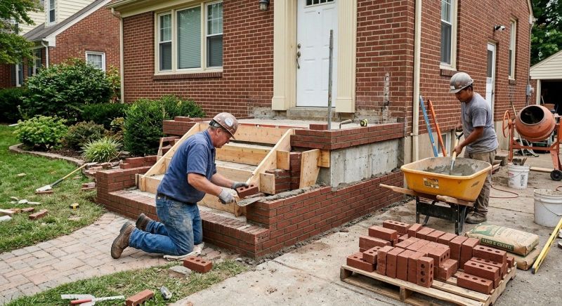 Brick Stairs Installation in Boston, MA