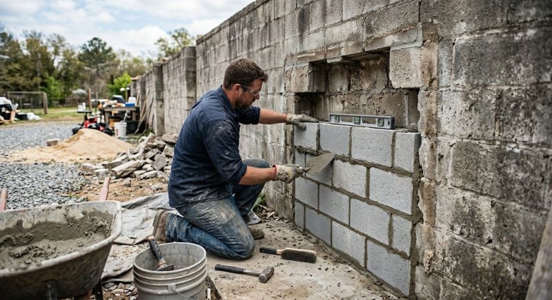 Concrete Block Wall Repair in Cleveland, OH